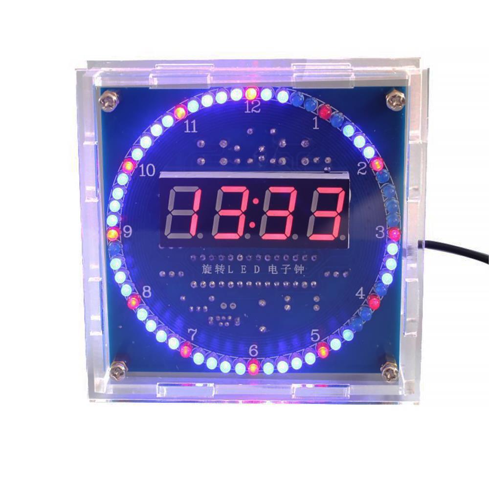 Diy Electronics Com - 回転 LED DIY 電子時計キット/シェル DS1302 デジタル時計光制御温度表示マイクロコントローラー溶接