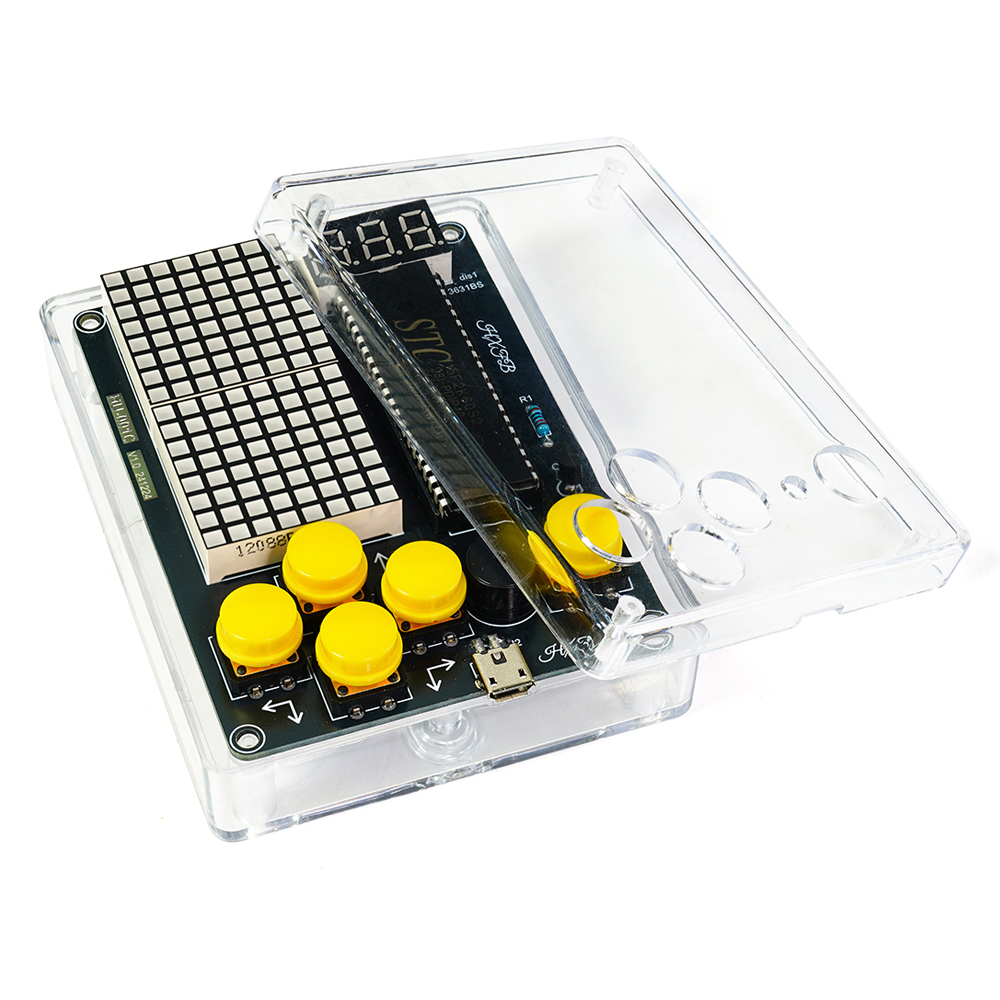 Diy Electronics Game - DIY アップグレードされたピクセルゲームコンソール電子キット赤色 LED ドットマトリックスデジタル管ディスプレイはんだ付け練習キット調整可能な USB 5V