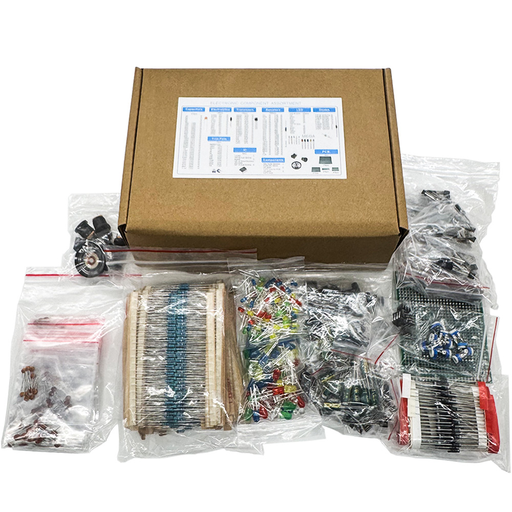 Diy Electronics Com - 1900個入り電子部品キット コンデンサ、抵抗器、トランジスタ、ダイオード、PCB、IC、電子製品DIYや愛好家向け