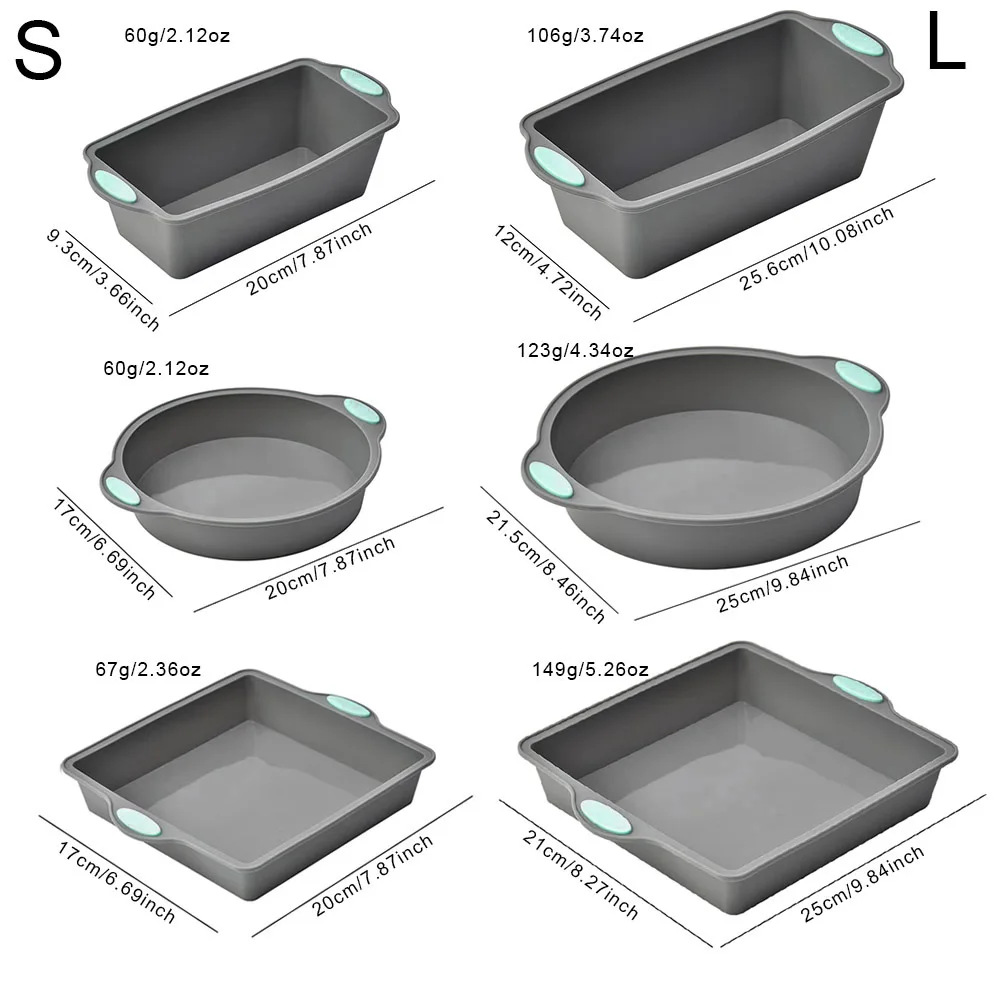 グレー耐熱シリコーンケーキ型パン 2/3 個ベーキングトレイ - Diy Electronics Components のレビューと価格