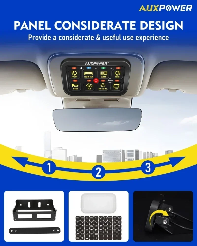 RGBライトオン/オフスイッチパネル、ユニバーサル電子電源リ - Diy Marine Electronics のレビューと価格